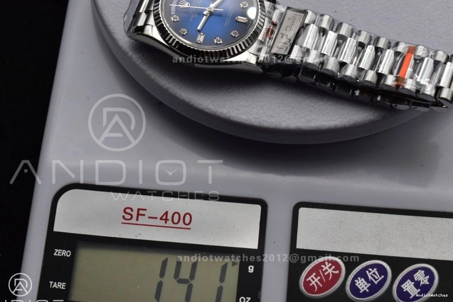 Weight) SS Best 677 Edition 36 QF V5 Dial DayDate on Diamond (Gain Steel FlexibleFit Blue Bracelet vr3255 President 904L 0918